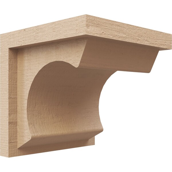 Ekena Millwork 6"W x 6"D x 6"H Wide Emerson Rough Cedar Woodgrain TimberThane Corbel, Primed Tan CORUR06X06X06EMRRCPR - main